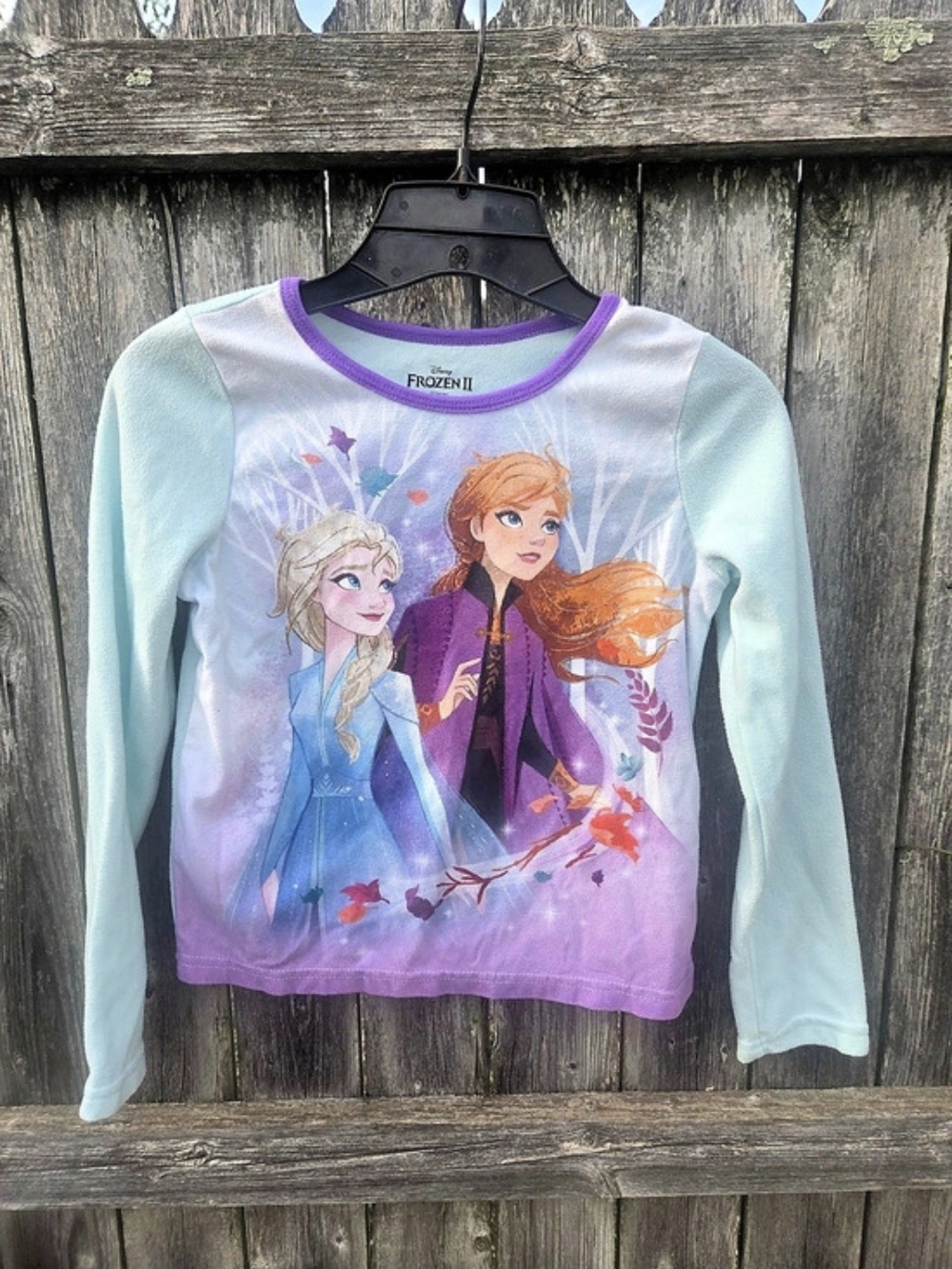 Disney Frozen II Elsa and Anna Long Sleeve Pj Top Elsa and Anna Long Sleeve